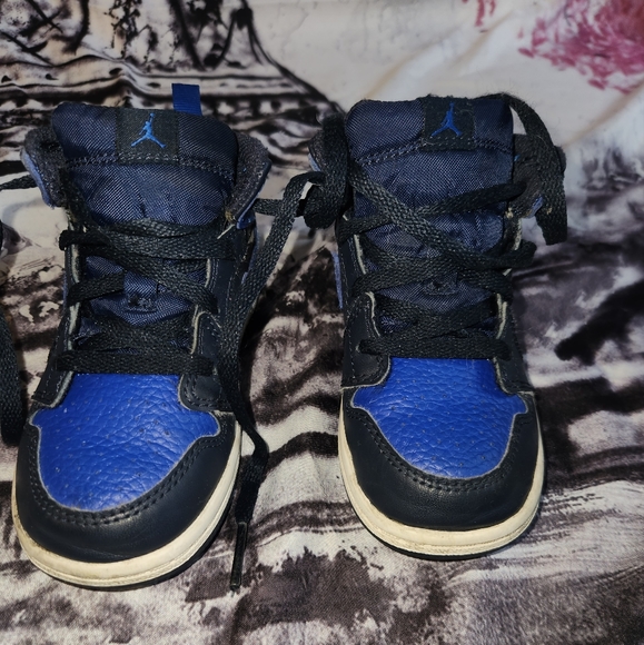 Nike Other - Jordan 1 MidHyper Royal (TD) Black and Royal Blue